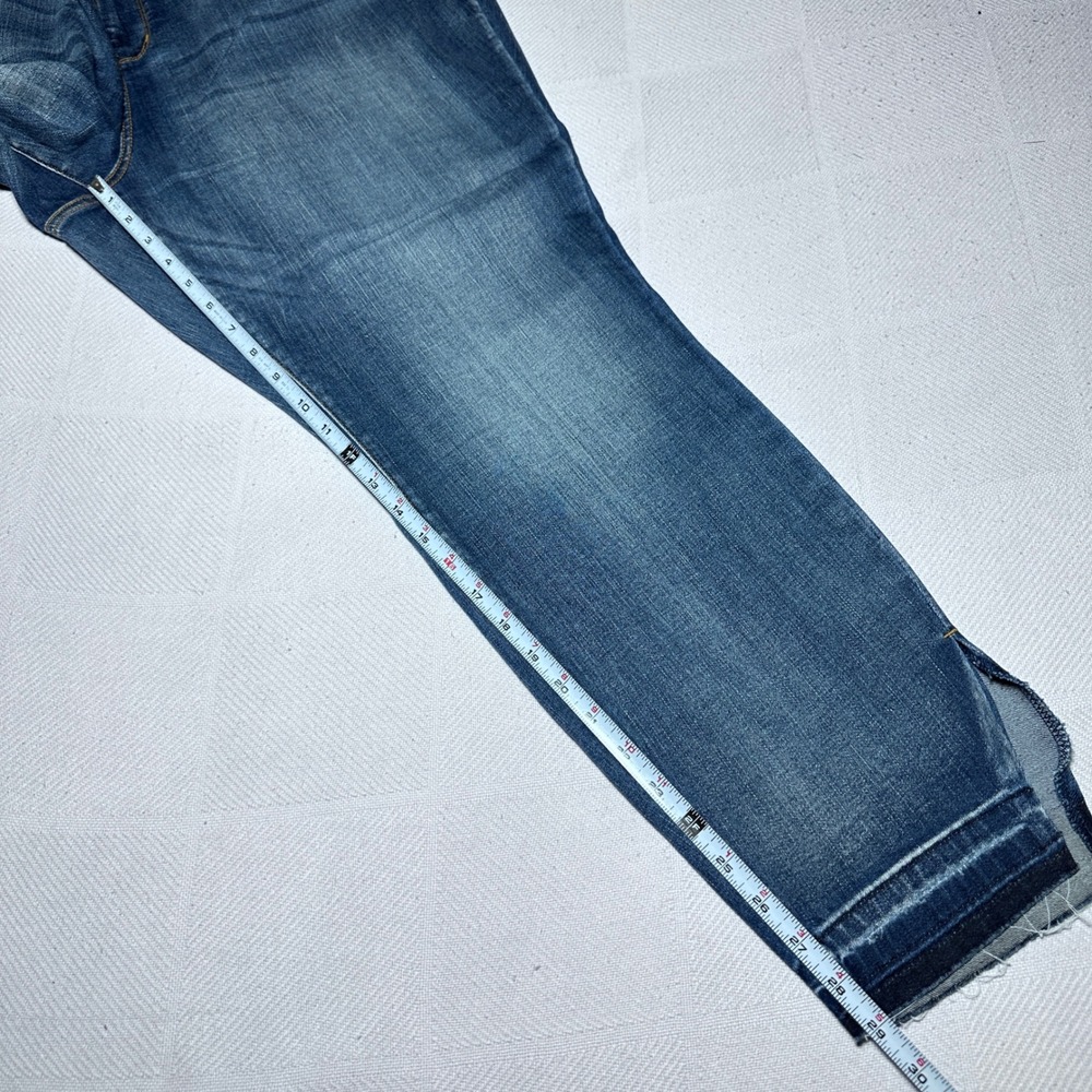 Judy Blue Skinny Jeans Women 24W‎ Raw Released Hem Side Slit Medium Wash Blue - Picture 16 of 16